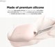 Θήκη σιλικόνης Elago για AirPods 4 με καραμπίνερ σε πουδρέ ροζ