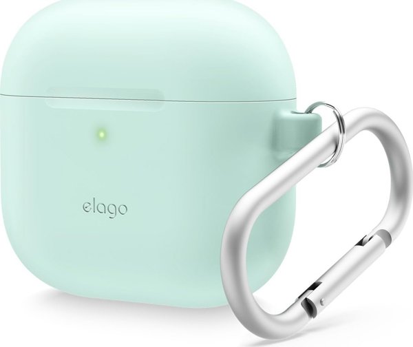 Elago Θήκη Σιλικόνης για AirPods 4 με Καραμπίνερ - Χρώμα Μέντας - Εγγύηση Ασφαλείας