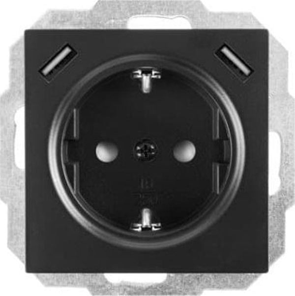 ΠΡΙΖΑ ELEKTROPLAST +2USB ΜΑΥΡΟ