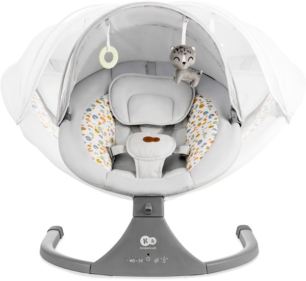Ηλεκτρικές κούνιες Kinderkraft 2in1 Lumi 2, ανοιχτό γκρι