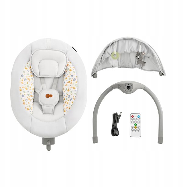 Ηλεκτρικές κούνιες Kinderkraft 2in1 Lumi 2, ανοιχτό γκρι