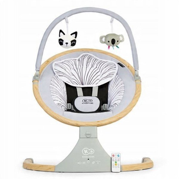 Ηλεκτρικές κούνιες Kinderkraft 2in1 Lumi 2, ανοιχτό γκρι