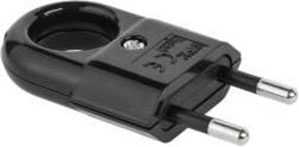 Elgotech Επίπεδο βύσμα με λαβή χωρίς γείωση Euro 2,5A 250V μαύρο (WTP2C-2)