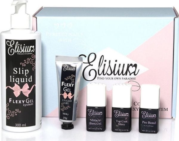 Σετ Εκκίνησης Elisium ELISIUM_SET Flexy Gel Pro Bond + Miracle Base Gel + Top Coat Shiny + Slip Liquid + Gel Milky