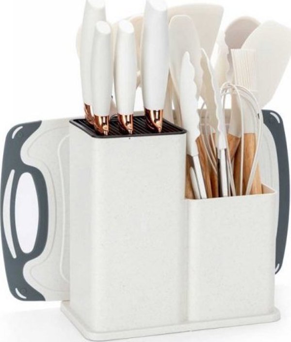 Elitehoff E-6071 Σετ Μαχαιριών & Κουζινικών Σκευών 19 Τεμαχίων με Βάση