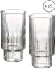 Lumarko Σετ 4 Ποτήρια ELLA STRIPES 400ml από Βοριοπυριτικό Γυαλί 7x5,6x14cm