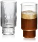 Lumarko Σετ 4 Ποτήρια ELLA STRIPES 400ml από Βοριοπυριτικό Γυαλί 7x5,6x14cm