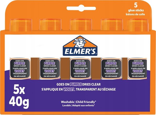 Elmers Elmers Στικ Κόλλας Εξαφανιζόμενο Μωβ 40G - Πακέτο 5