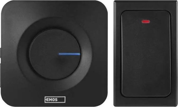 Ασύρματο κουδούνι Emos P5729B AC, κουμπί χωρίς μπαταρία, μαύρο
