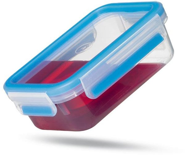 Emsa CLIP & CLOSE food storage container 3.7 liters (transparent/blue, rectangular, with drip tray)