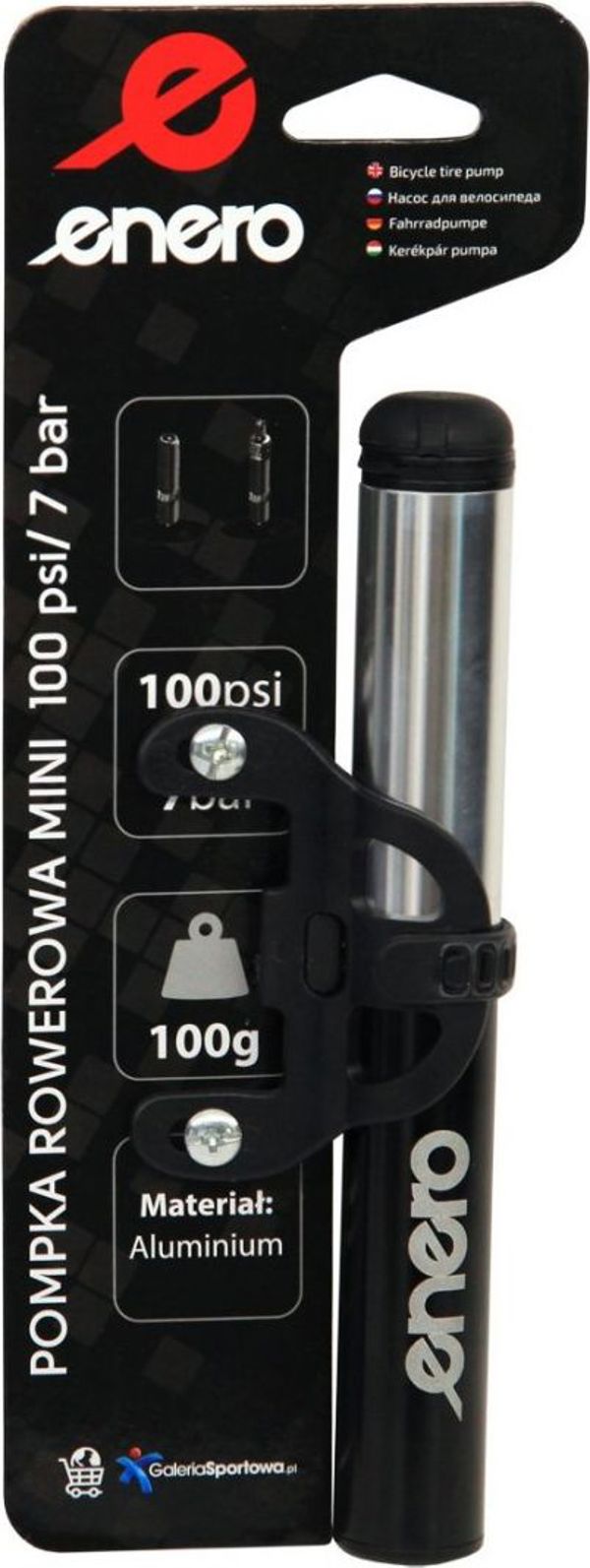 Αντλία ποδηλάτου αλουμινίου Enero 22x191mm μαύρη 1033129