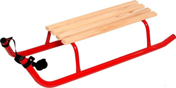 Enero Ενισχυμένα κόκκινα μεταλλικά έλκηθρα αναψυχής για 2 άτομα