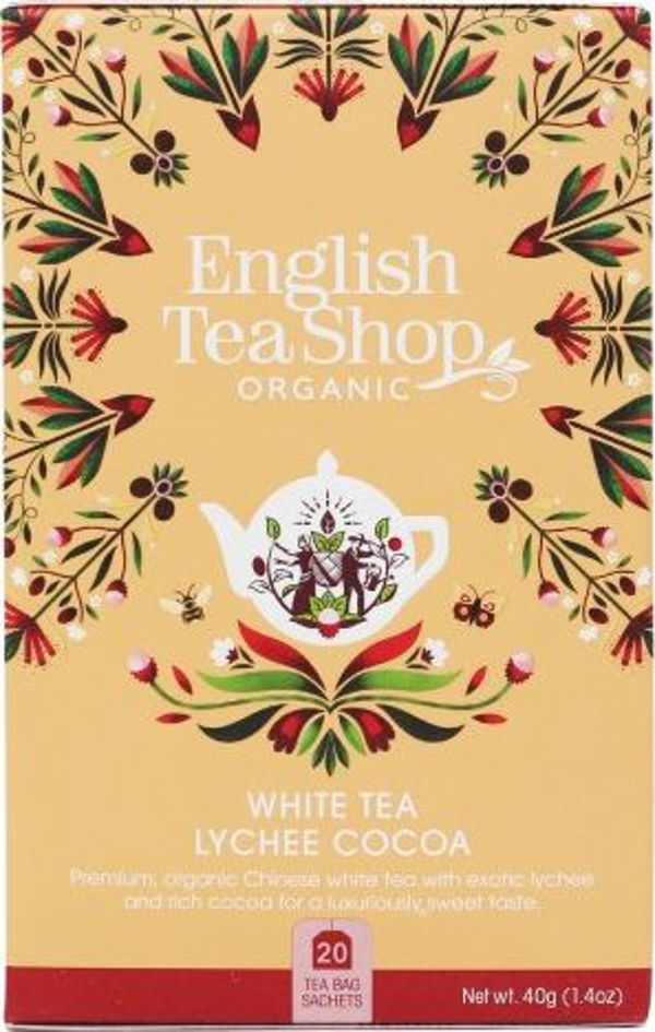 English Tea Sho Λευκό Τσάι Lychee Cocoa BIO 40g (20x2 Φακελάκια)