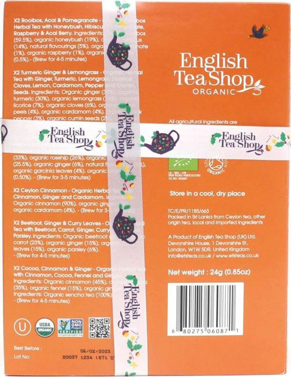 English Tea English Tea Shop, Herbata BIO SUPER, 12 piramidek