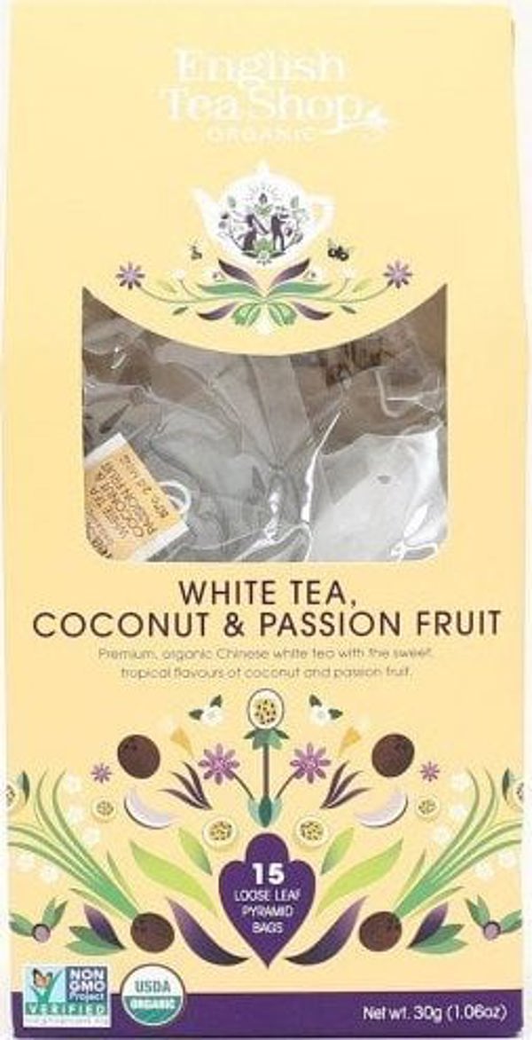 English Tea Shop Λευκό Τσάι - Καρύδα & Μαρακούγια BIO σε Φακελάκια (15 x 2 g) 30 g - ENGLISH TEA SHOP