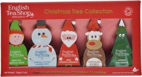 English Tea Shop Σετ Χριστουγεννιάτικων Τσαγιών με Κρεμαστά στο Δέντρο (10x2) BIO 20 g