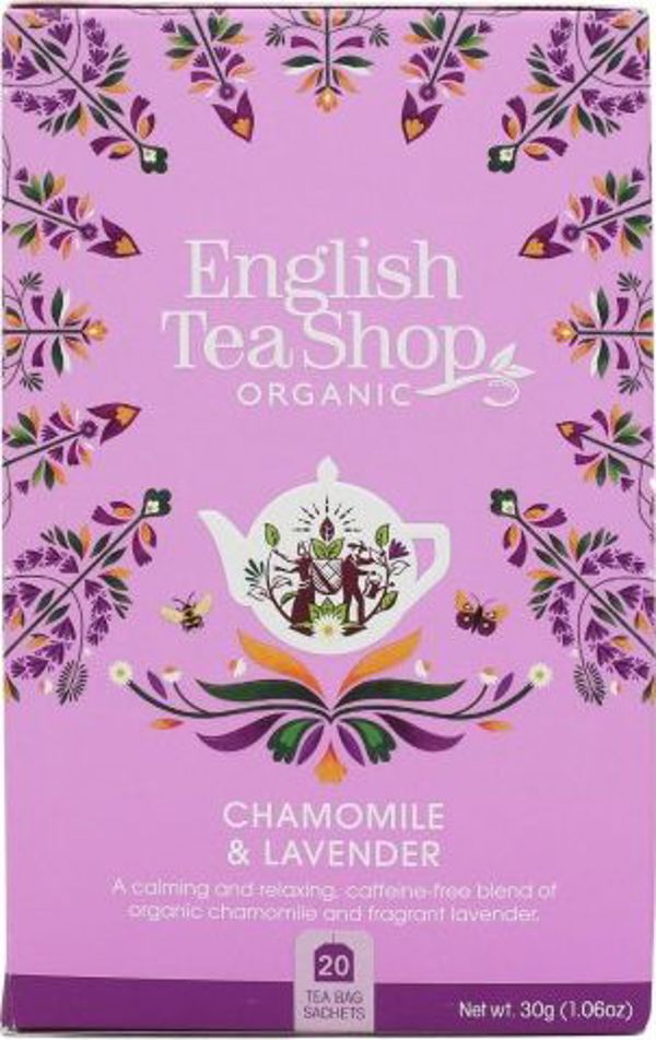 English Tea Sho Βιολογικό βοτανικό τσάι με χαμομήλι και λεβάντα (20x1,5) 30 γρ.