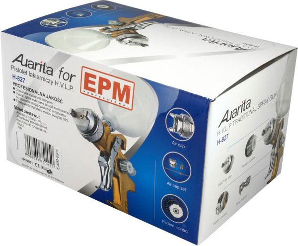 EPM H.V.L.P. Aurita H-827 Πιστόλι βαφής με άνω δεξαμενή 600ml 1,4mm (E-490-0200)
