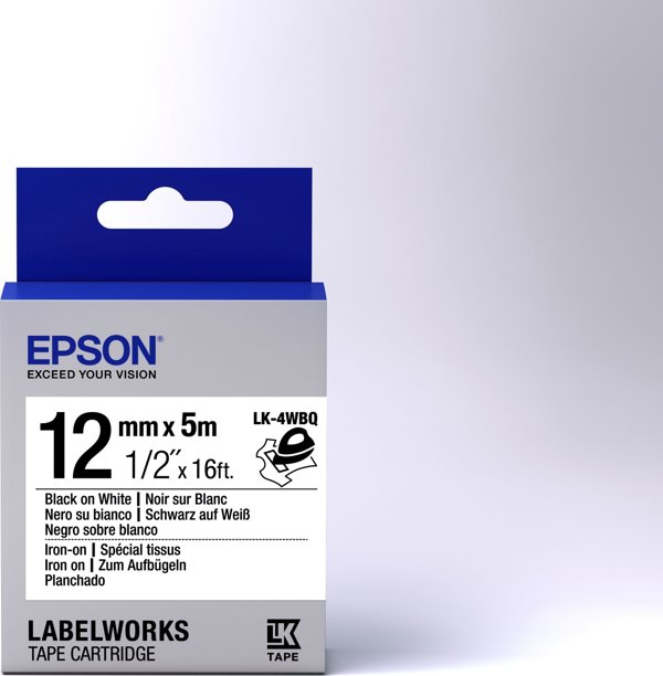 Epson TAPE - LK4WBQ IRON ON BLK/ - C53S654024