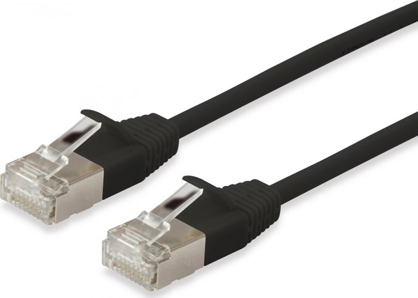 Καλώδιο Patch Equip Equip Cat6A S/FTP 2xRJ45 3.00m μαύρο (SSTP) Slim