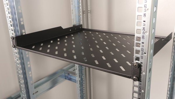 Σταθερό ράφι Equip Equip 19" για ντουλάπια διακομιστών, 1U 60cm μαύρο