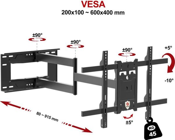 Βάση τοίχου Ergosolid Onyx-20 32'' - 70'' 7954068 3760280391942