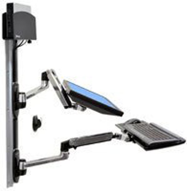 Ergotron LX Σύστημα Στήριξης για LCD Οθόνη και PC, με Βάση CPU, Βραχίονα Πληκτρολογίου και Ράγες Τοίχου, Μαύρο
