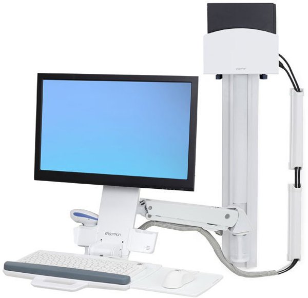 Ergotron Ergotron Σύστημα Συνδυασμού Καθιστής-Όρθιας Θέσης με Μικρή Βάση CPU - Κιτ Στερέωσης (Δίσκος Πληκτρολογίου, Βάση Τοίχου CPU, Ρυθμιζόμενος Βραχίονας Οθόνης) - για Οθόνη LCD / Εξοπλισμό Υπολογιστή - Μικρή Βάση CPU - Αλουμίνιο, Kuissnst -hochffti 141