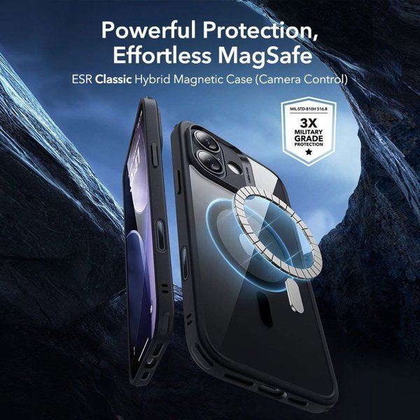 ESR ΚΛΑΣΙΚΗ ΥΒΡΙΔΙΚΗ MAGSAFE & ΣΚΛΗΡΥΜΕΝΟ ΓΥΑΛΙ IPHONE 17 ΔΙΑΦΑΝΕΣ/ΜΑΥΡΟ
