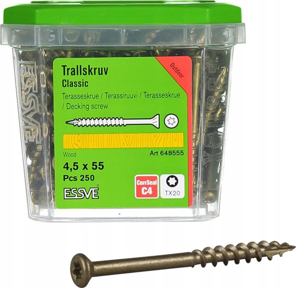 Βίδες βεράντας Essve ESSVE Classic 4,5 x 55 mm 250 τεμ
