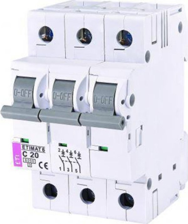 ETI ΔΙΑΚΟΠΤΗΣ ΚΥΚΛΩΜΑΤΟΣ 3P 6KA C-20AE