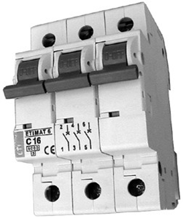 Διακόπτης υπερέντασης Eti-Polam ETIMAT10 3P C 63A 6kA - 002135722