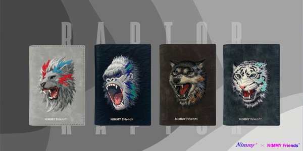 Nimmy Θήκη Διαβατηρίου Raptor Tiger, Πορτοφόλι, Σκούρο Γκρι