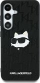 Θήκη Karl Lagerfeld Δερμάτινο Μονογράμμα Pin Logo Choupette Head Samsung Galaxy S25 Ultra μαύρο