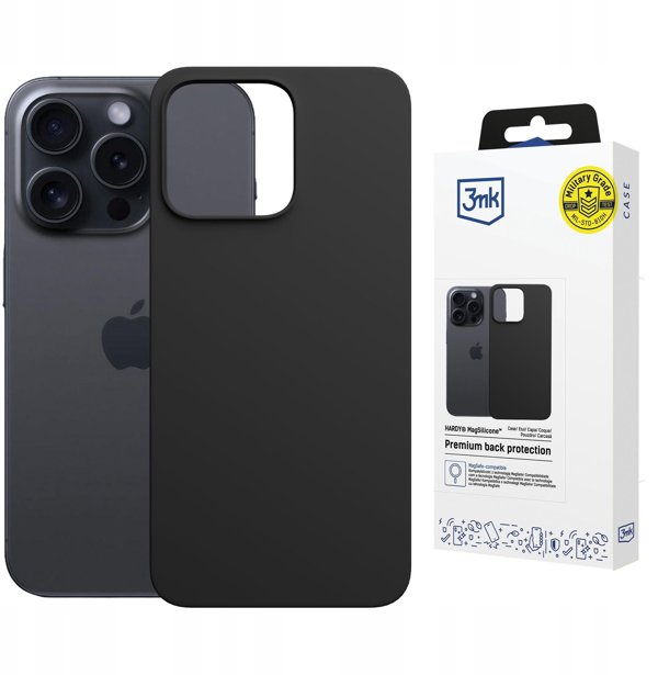 Θήκη 3MK Hardy MagSilicone για Apple iPhone 15 Pro Max Γραφίτης - MagSafe Συμβατή