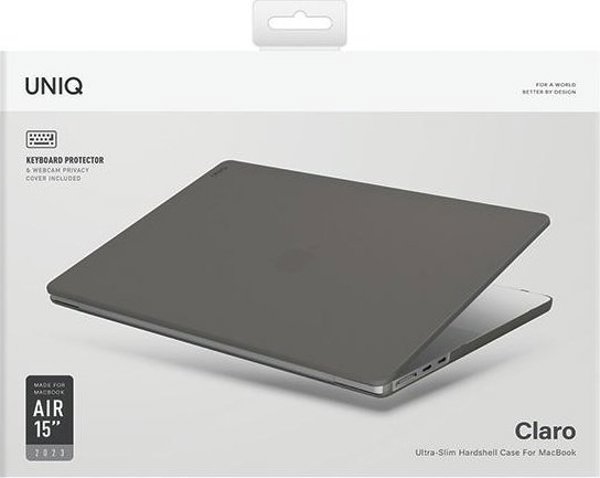 Θήκη Uniq UNIQ θήκη Claro MacBook Air 15" M2/M3 διαφανές γκρι/καπνιστό ματ γκρι