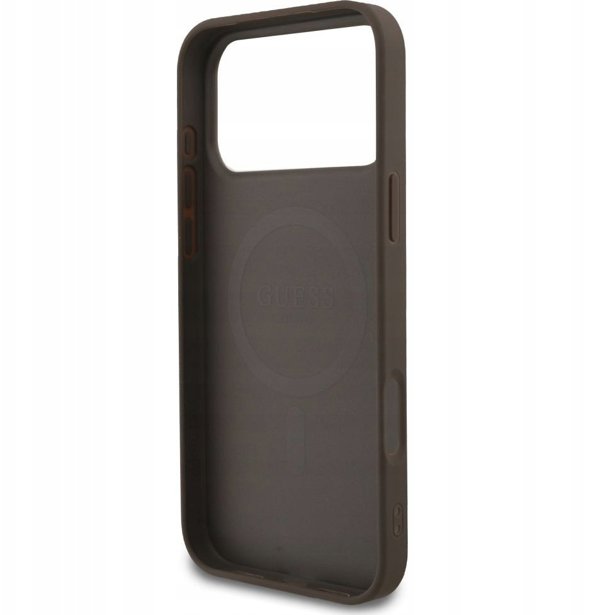 Θήκη Guess 4G Ring Classic Logo MagSafe για iPhone 17 Pro Max, καφέ