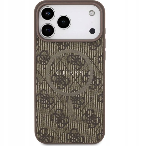 Θήκη Guess 4G Ring Classic Logo MagSafe για iPhone 17 Pro Max, καφέ