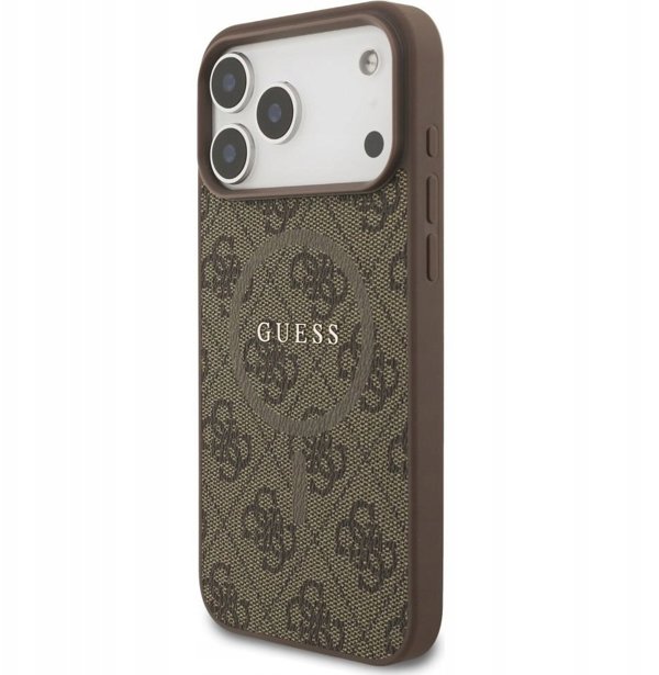 Θήκη Guess 4G Ring Classic Logo MagSafe για iPhone 17 Pro Max, καφέ