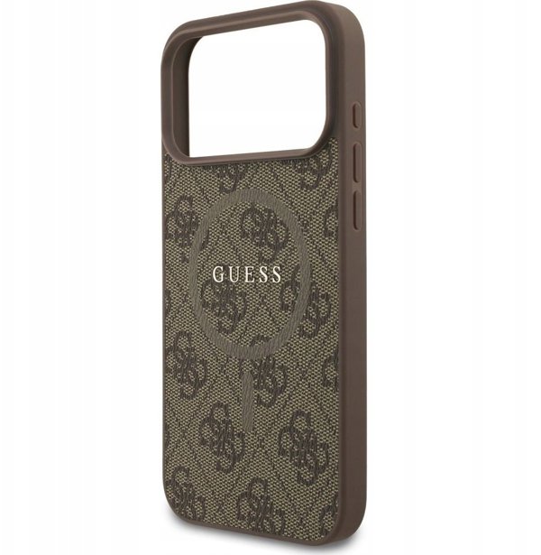 Θήκη Guess 4G Ring Classic Logo MagSafe για iPhone 17 Pro Max, καφέ
