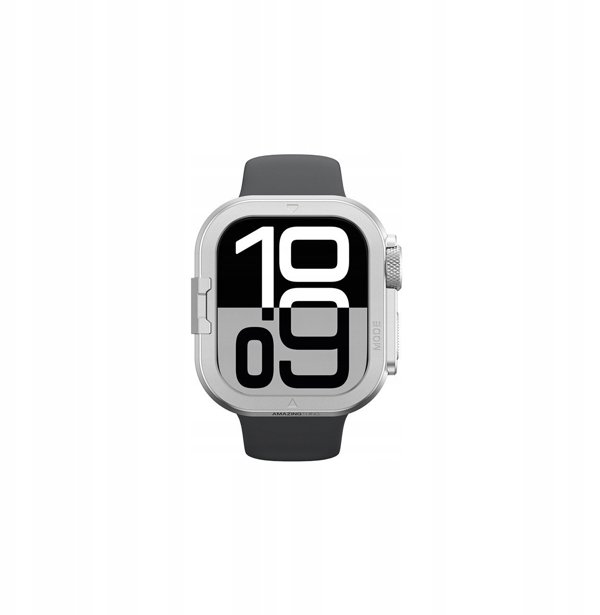 Etui metalowe AMAZINGTHING Titan Pro na Apple Watch 11 46mm aluminiowe - srebrne
