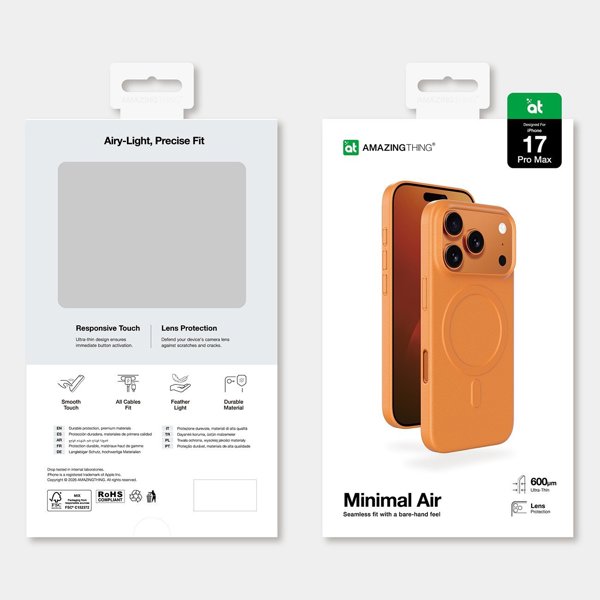 Θήκη AMAZINGTHING Minimal Air για iPhone 17 Pro Max συμβατή με MagSafe - πορτοκαλί