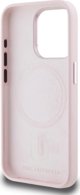Θήκη Karl Lagerfeld Silicone Shadow Metal Initial MagSafe για iPhone 15 Pro ροζ