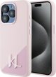 Θήκη Karl Lagerfeld Silicone Shadow Metal Initial MagSafe για iPhone 15 Pro ροζ