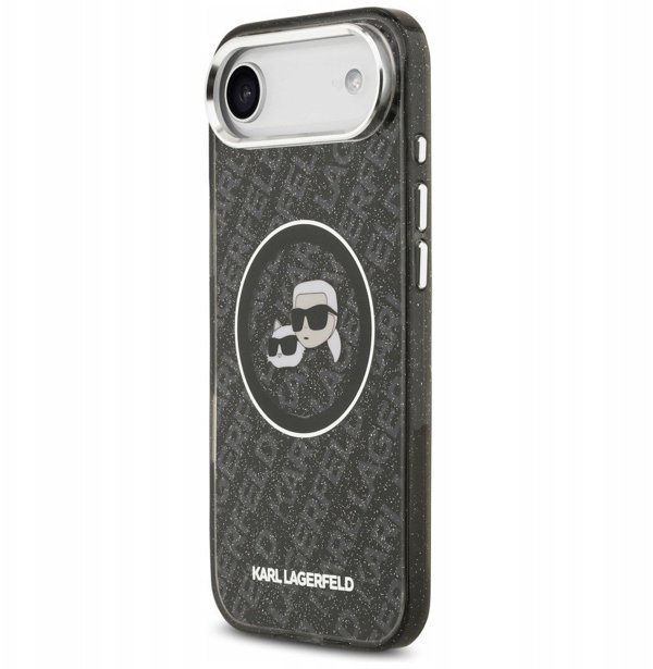 Etui Karl Lagerfeld IML Glitter Karl &   Choupette Heads Logo MagSafe do iPhone Air czarny