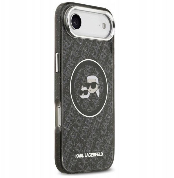Etui Karl Lagerfeld IML Glitter Karl &   Choupette Heads Logo MagSafe do iPhone Air czarny