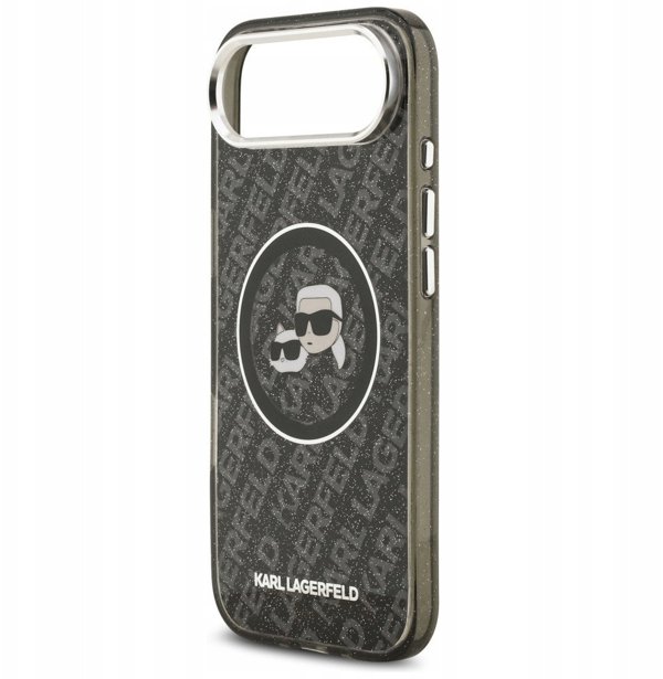 Etui Karl Lagerfeld IML Glitter Karl &   Choupette Heads Logo MagSafe do iPhone Air czarny