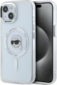 Θήκη Karl Lagerfeld IML Metal Karl Head MagSafe για iPhone 15 λευκή