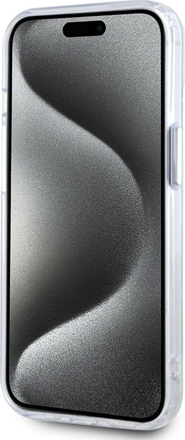 Θήκη Karl Lagerfeld IML Metal Karl Head MagSafe για iPhone 15 λευκή