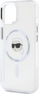 Θήκη Karl Lagerfeld IML Metal Karl Head MagSafe για iPhone 15 λευκή
